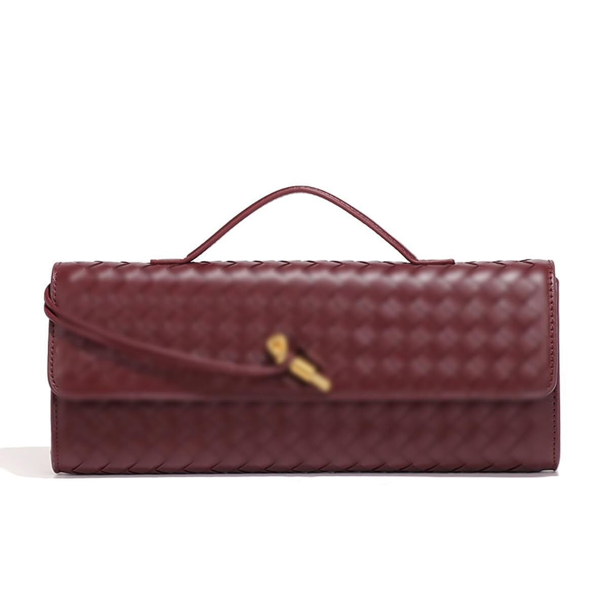 8052 Woven Handbag Fashion Evening Shoulder Bag Pu Leather Handmade Clutch